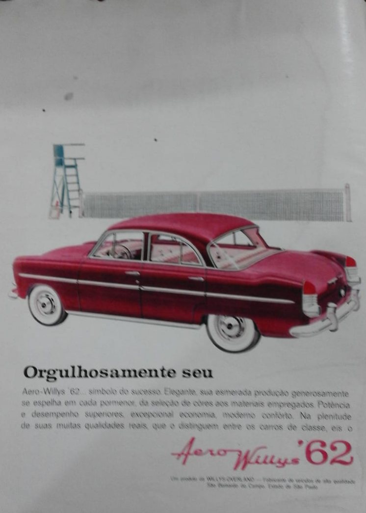 Anúncio antigo de Aero Willys 62, 1962