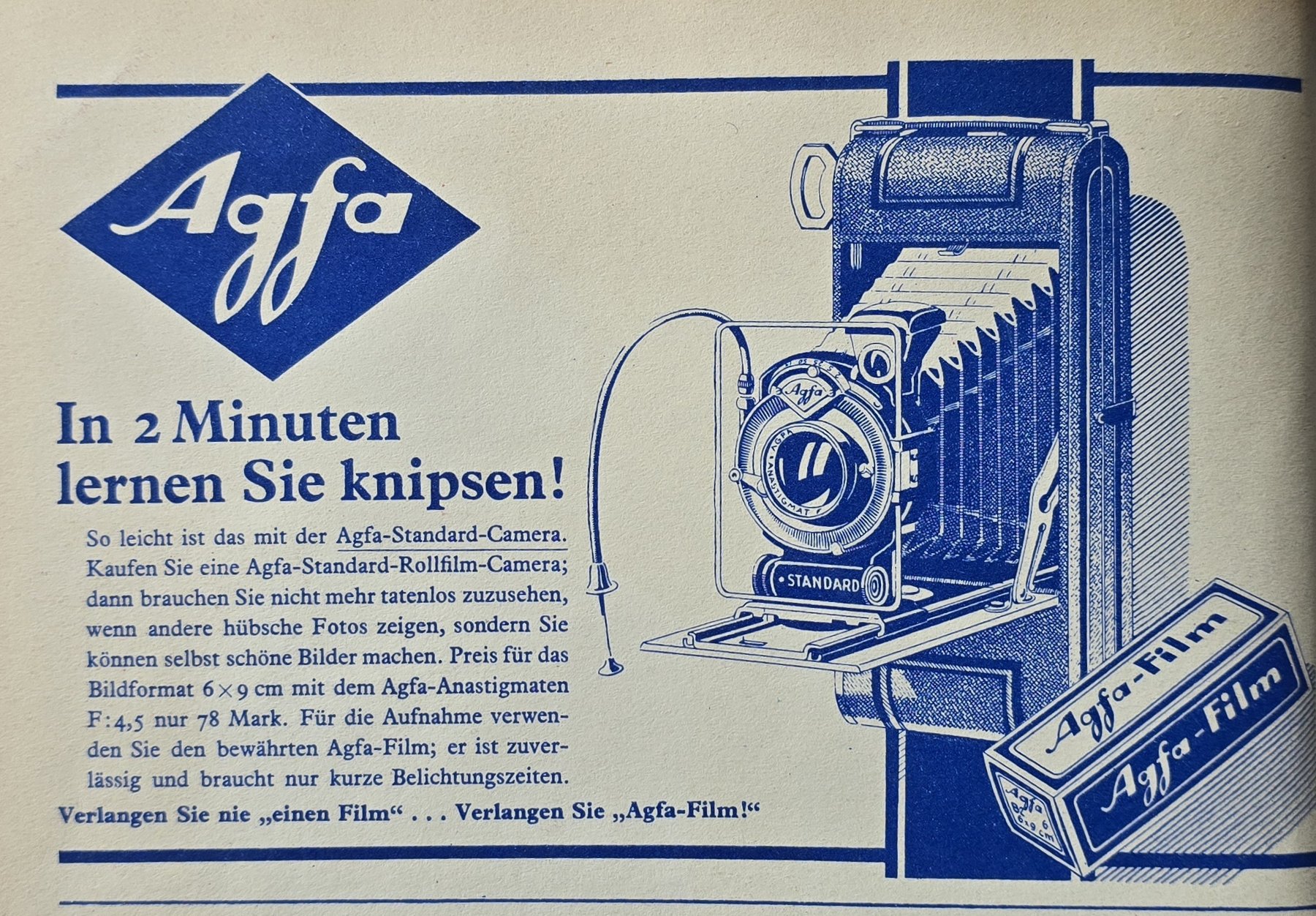 Anúncio antigo de Agfa, 1930