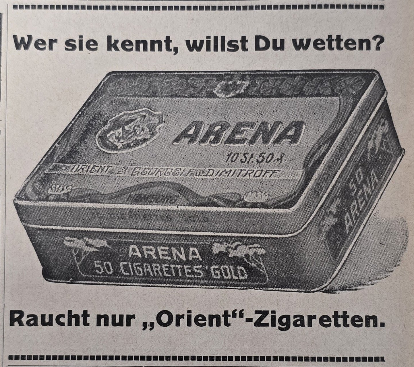 Anúncio antigo de Arena, 1911