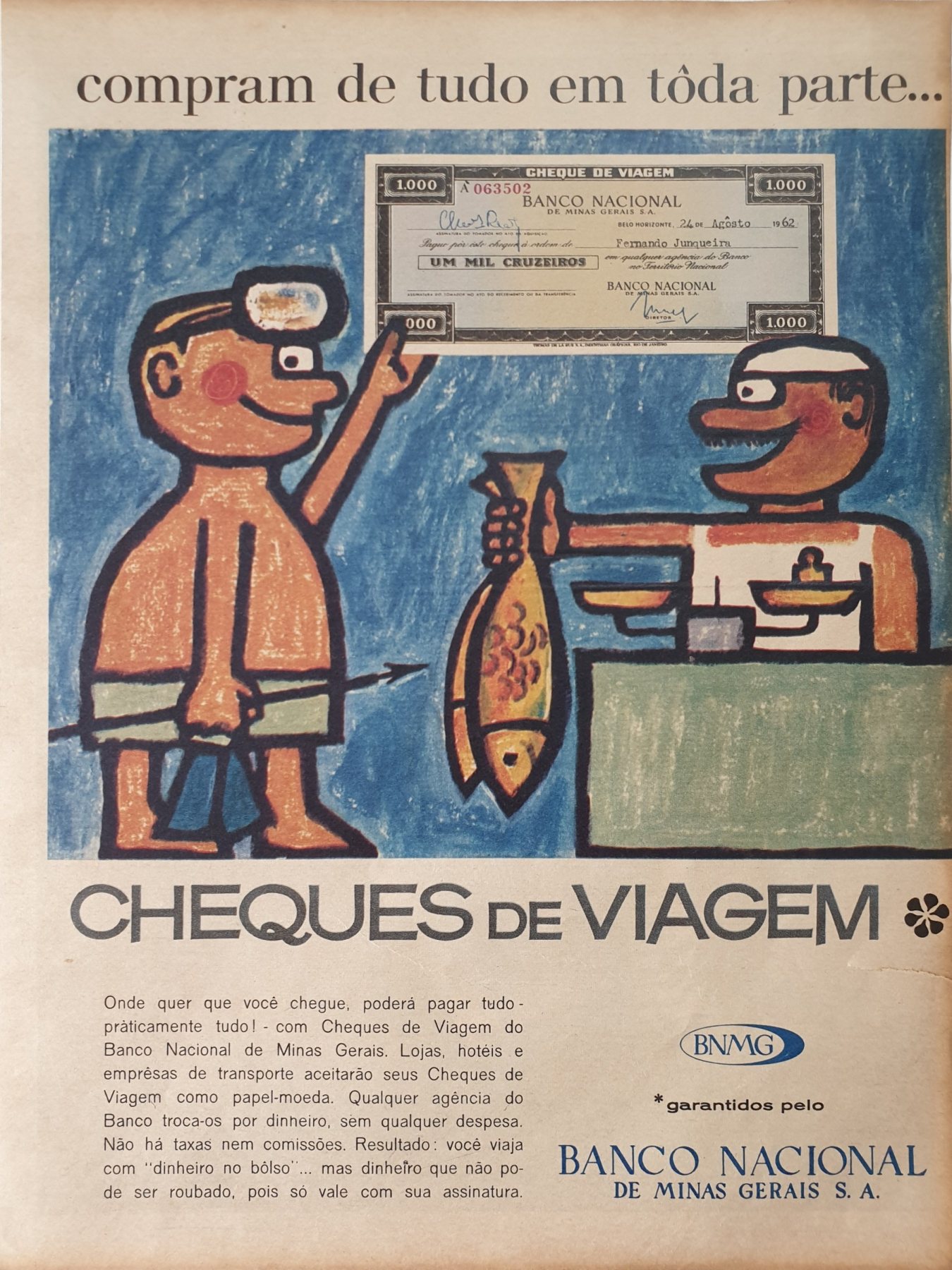 Anúncio antigo de Banco Nacional, 1963