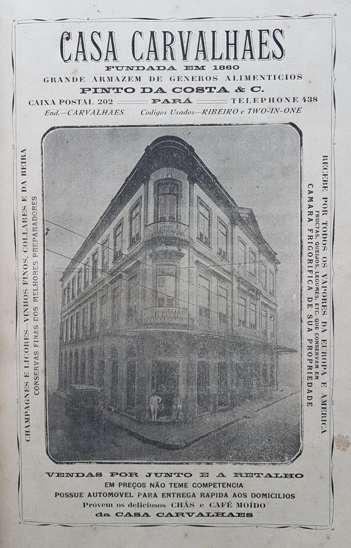 Alte Anzeige von Casa Carvalhaes, 1915