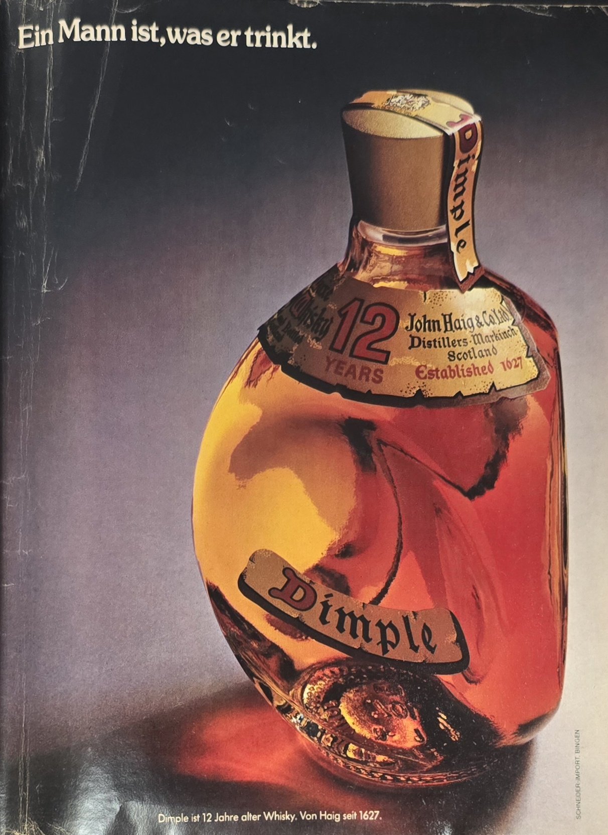 Alte Anzeige von Dimple, 1979