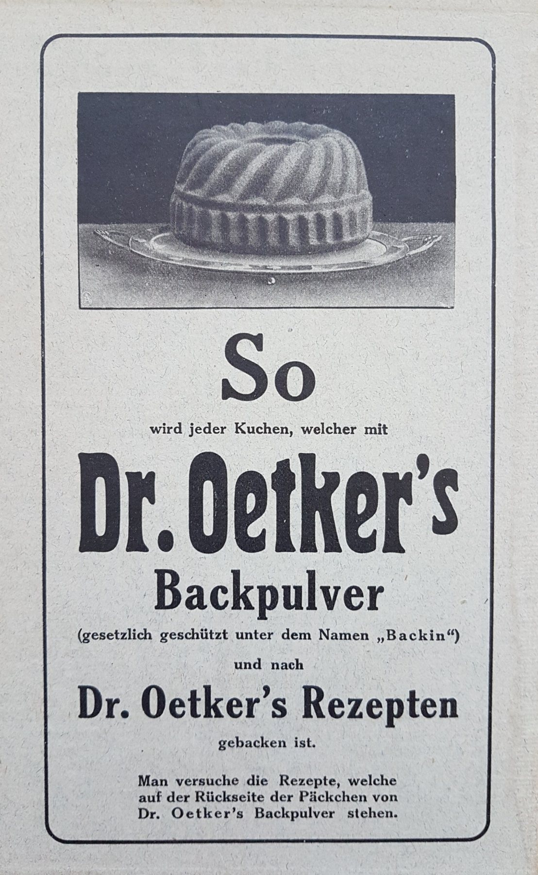 Anúncio antigo de Dr. Oetker, 1911