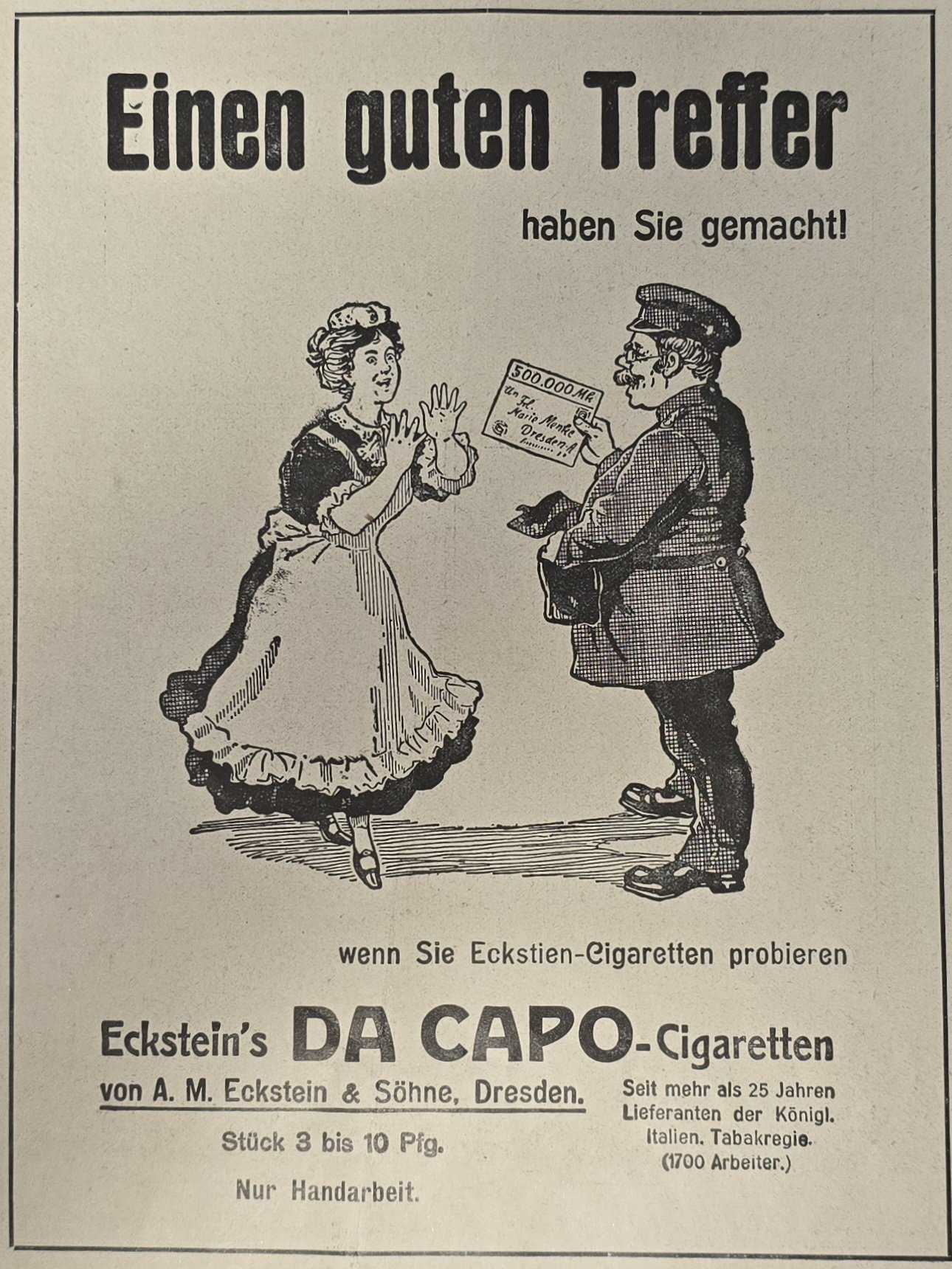 Anúncio antigo de Eckstein, 1911