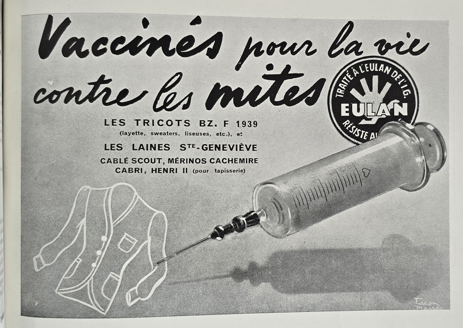 Anuncio antiguo de Eulan, 1939
