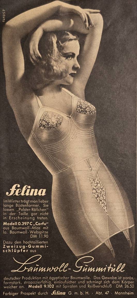 Anúncio antigo de Felina, 1953