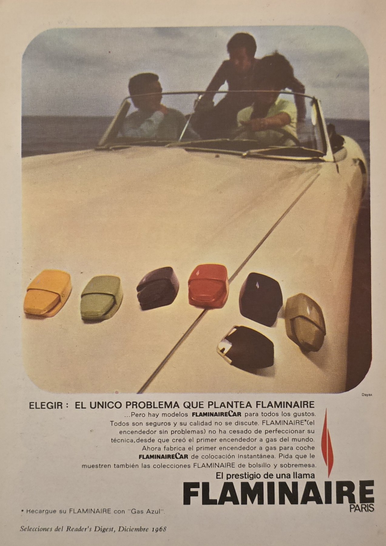 Anúncio antigo de Flaminaire, 1968