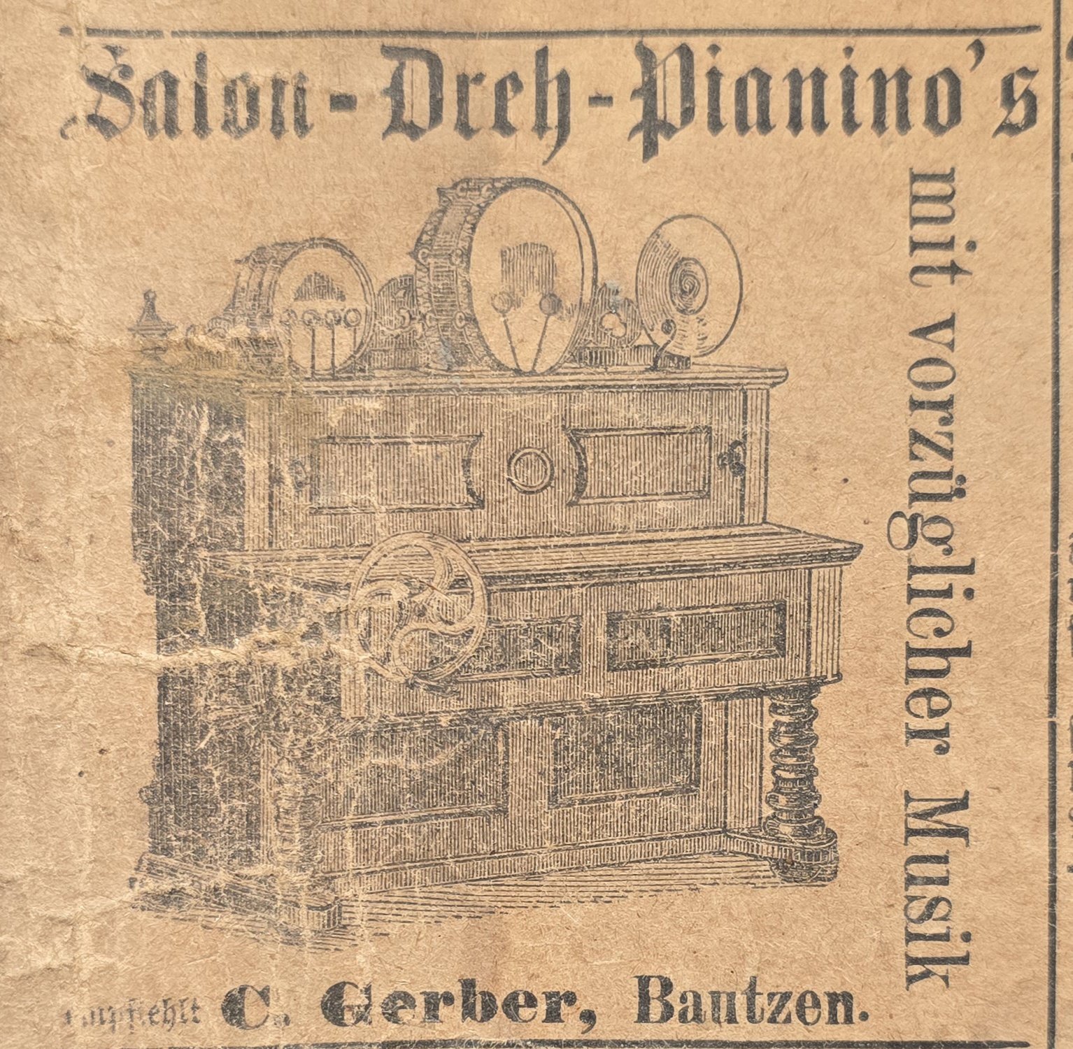 Anúncio antigo de C. Gerber, 1887