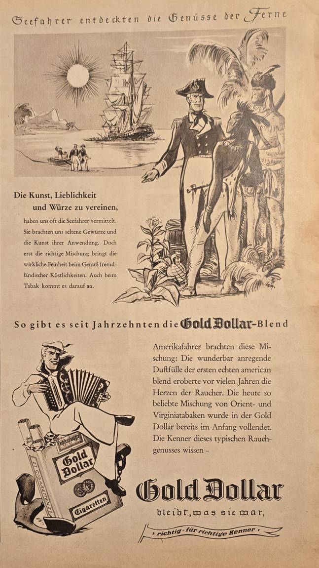 Anúncio antigo de Gold Dollar, 1953