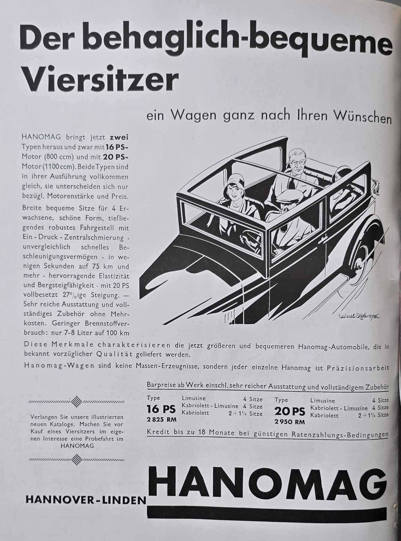 Anúncio antigo de Hanomag, 1930