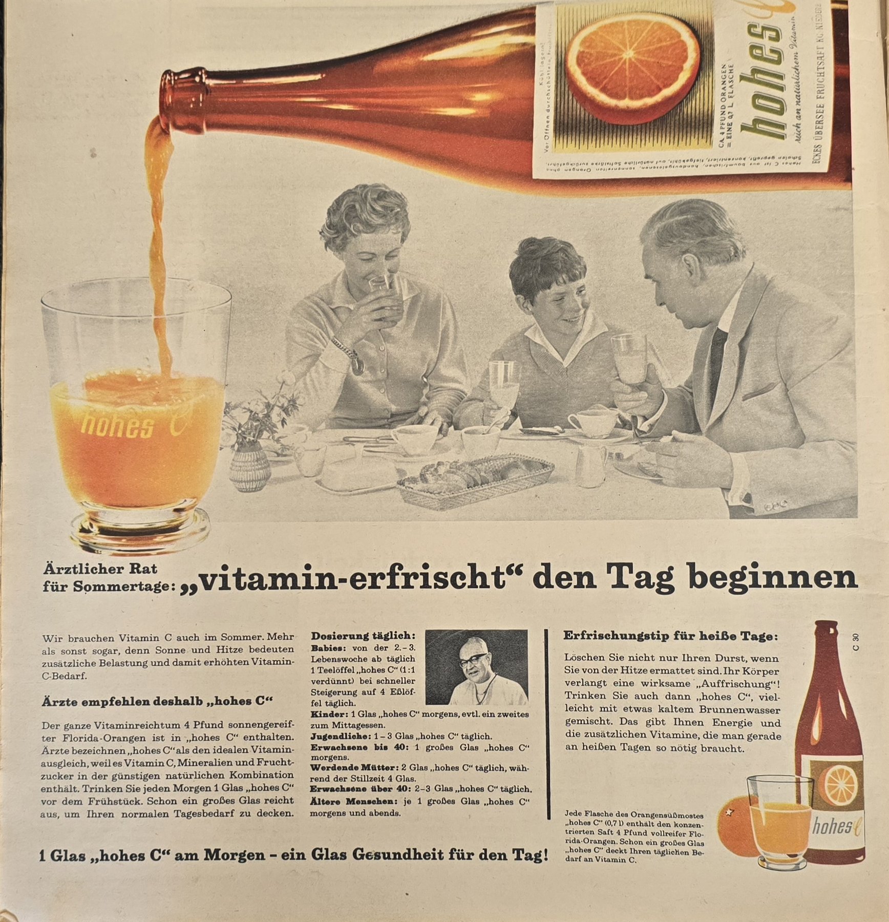 Anúncio antigo de hohes C, 1959