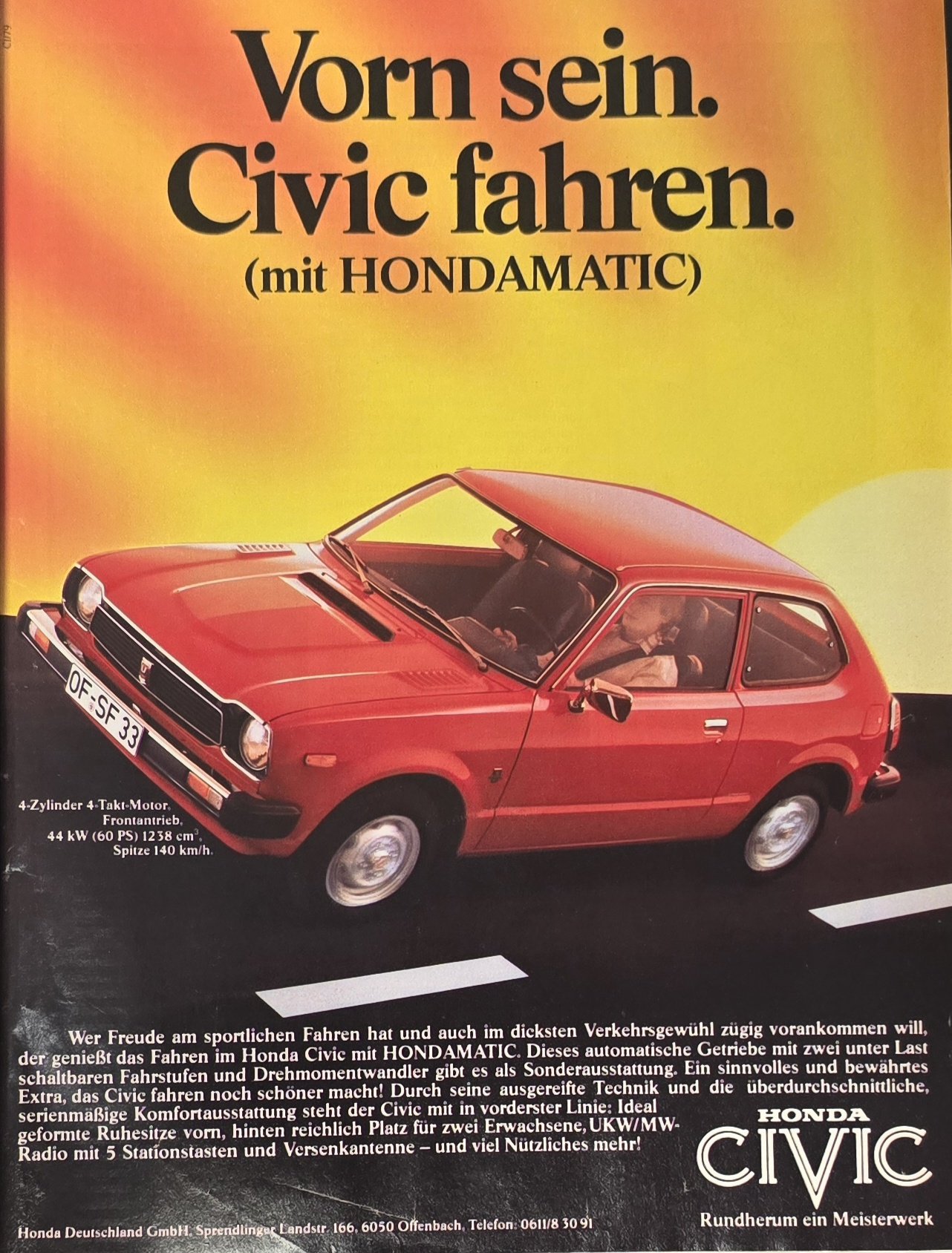 Anúncio antigo de Honda, 1979