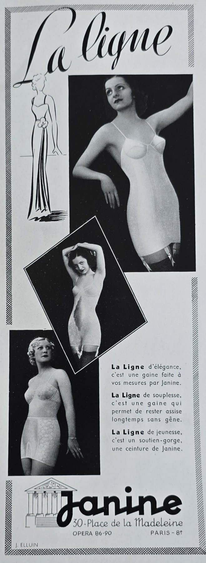 Anúncio antigo de Janine, 1939