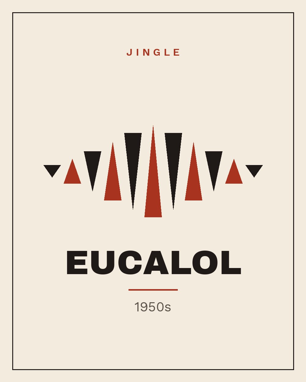 Alte Anzeige von Eucalol, Anos 50