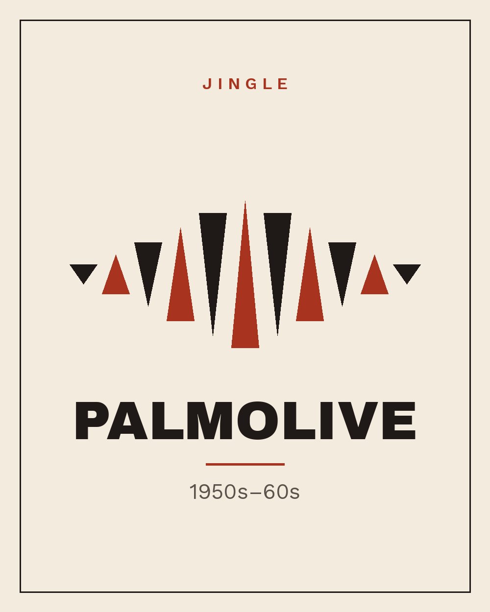 Alte Anzeige von Palmolive, Anos 50-60