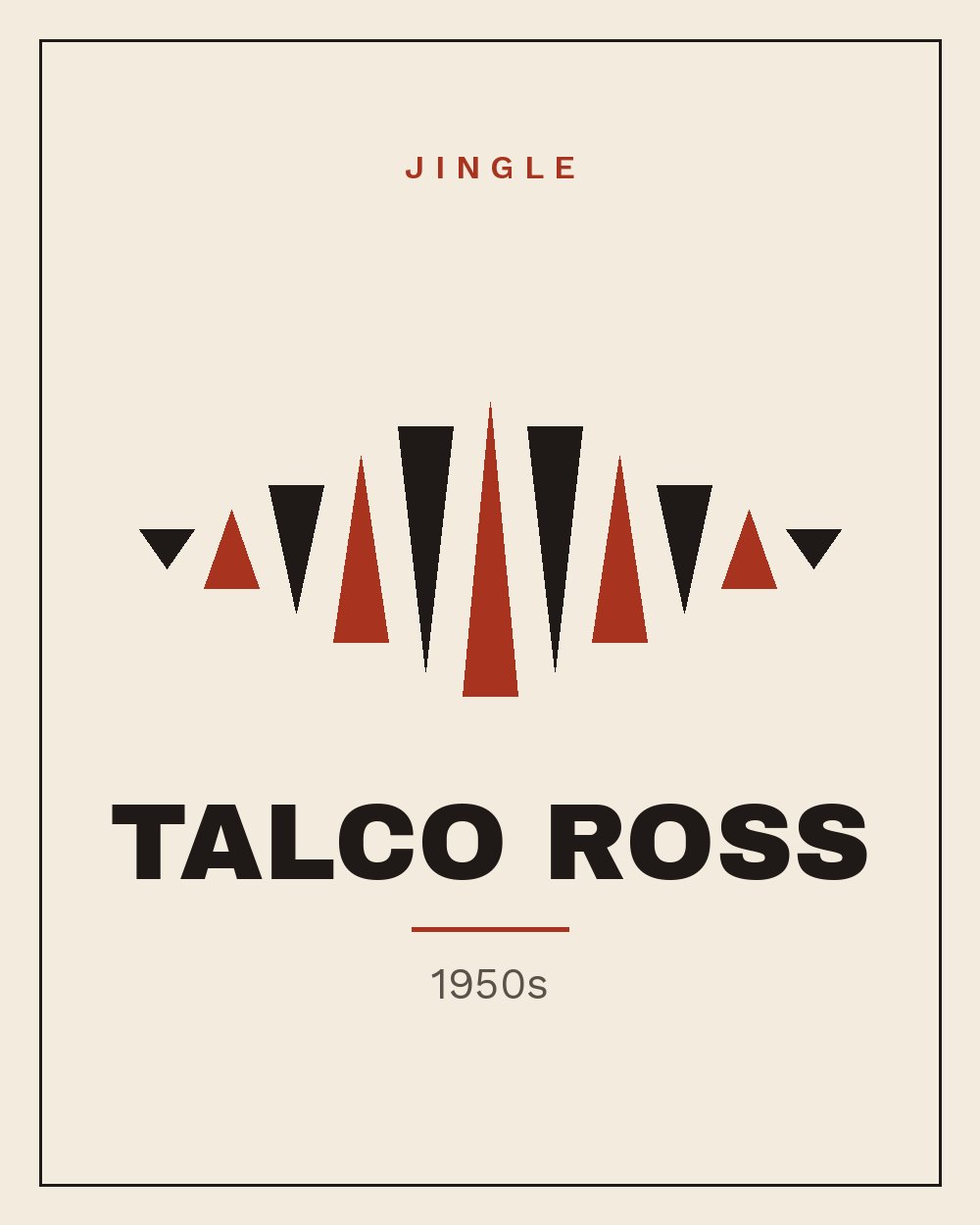 Anúncio antigo de Talco Ross, Anos 50