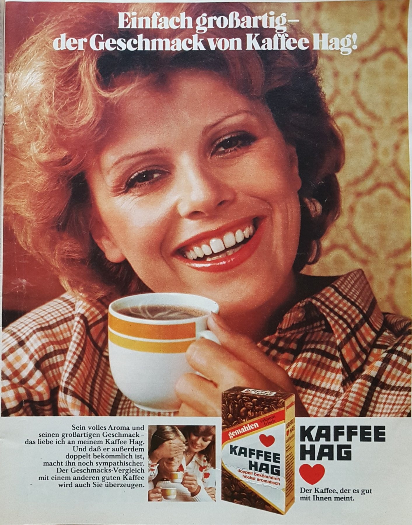 Anúncio antigo de KAFFEE HAG, 1976