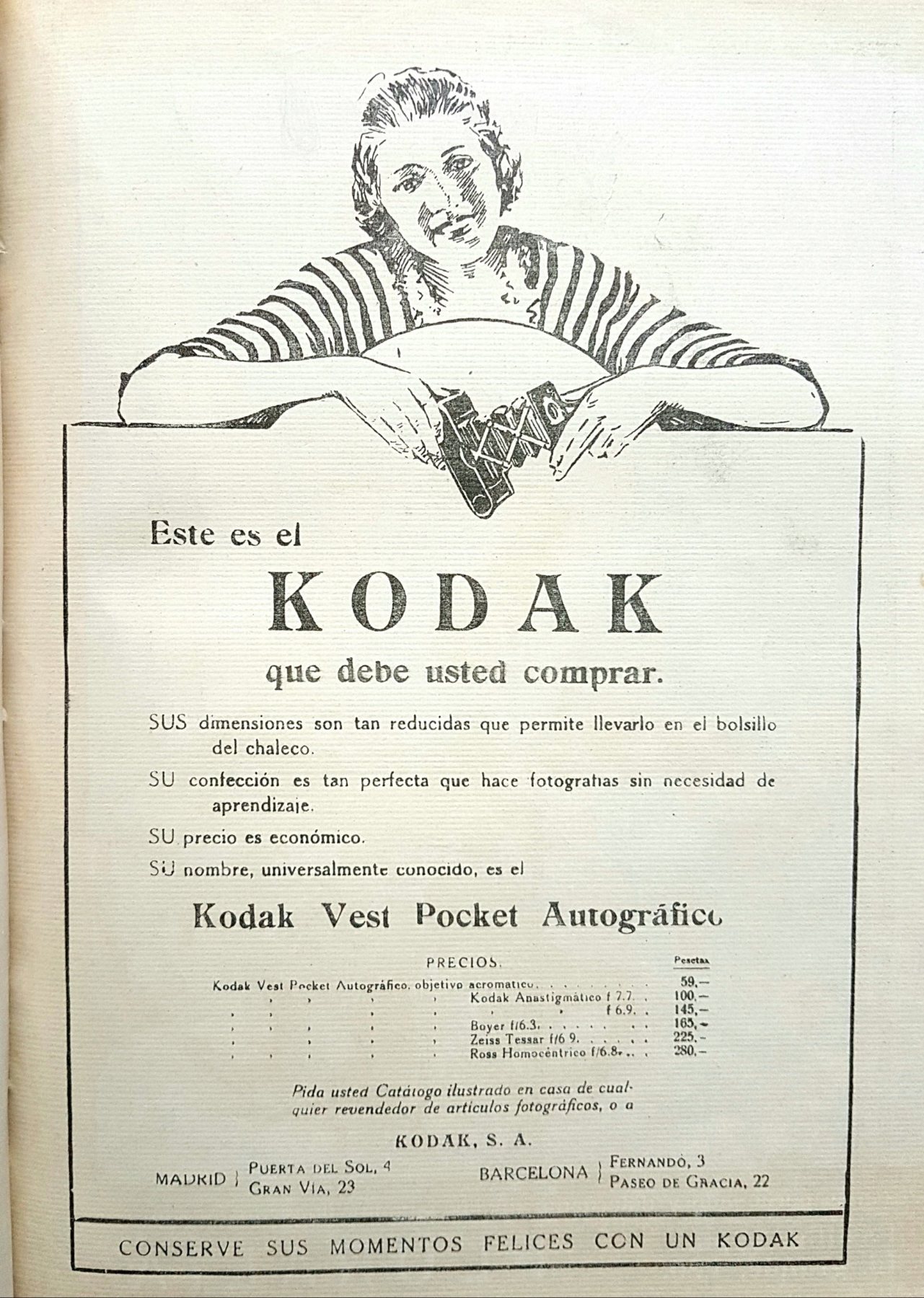 Anúncio antigo de Kodak, 1922