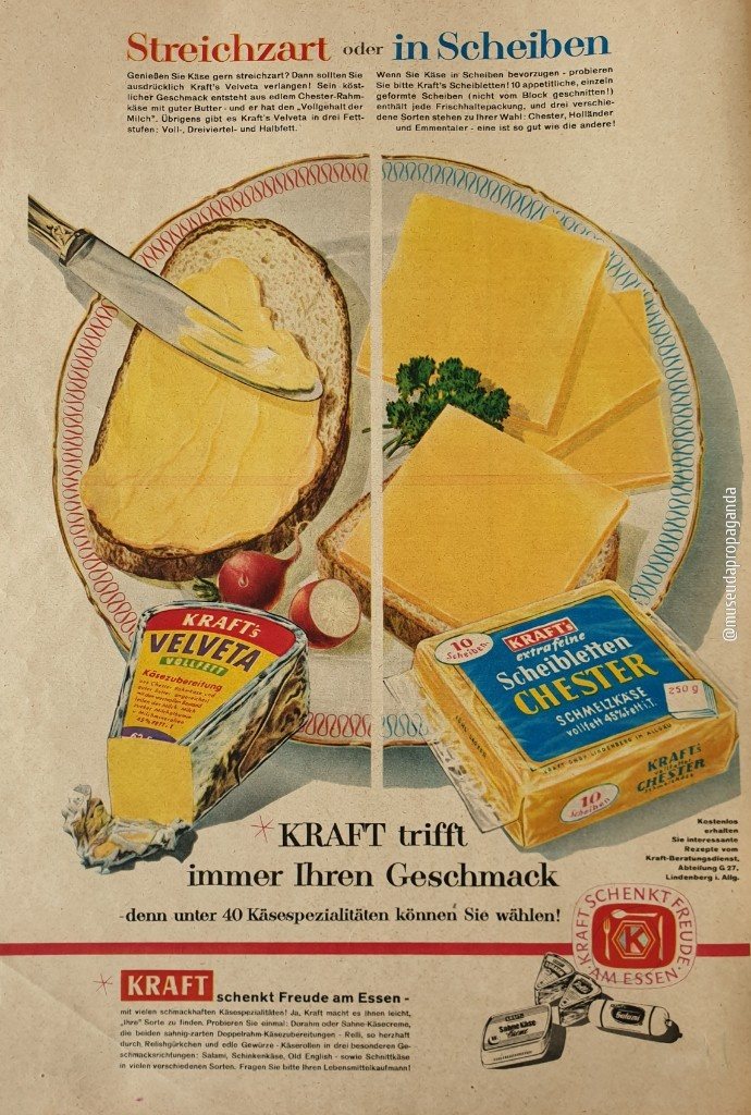 Anúncio antigo de KRAFT, 1958
