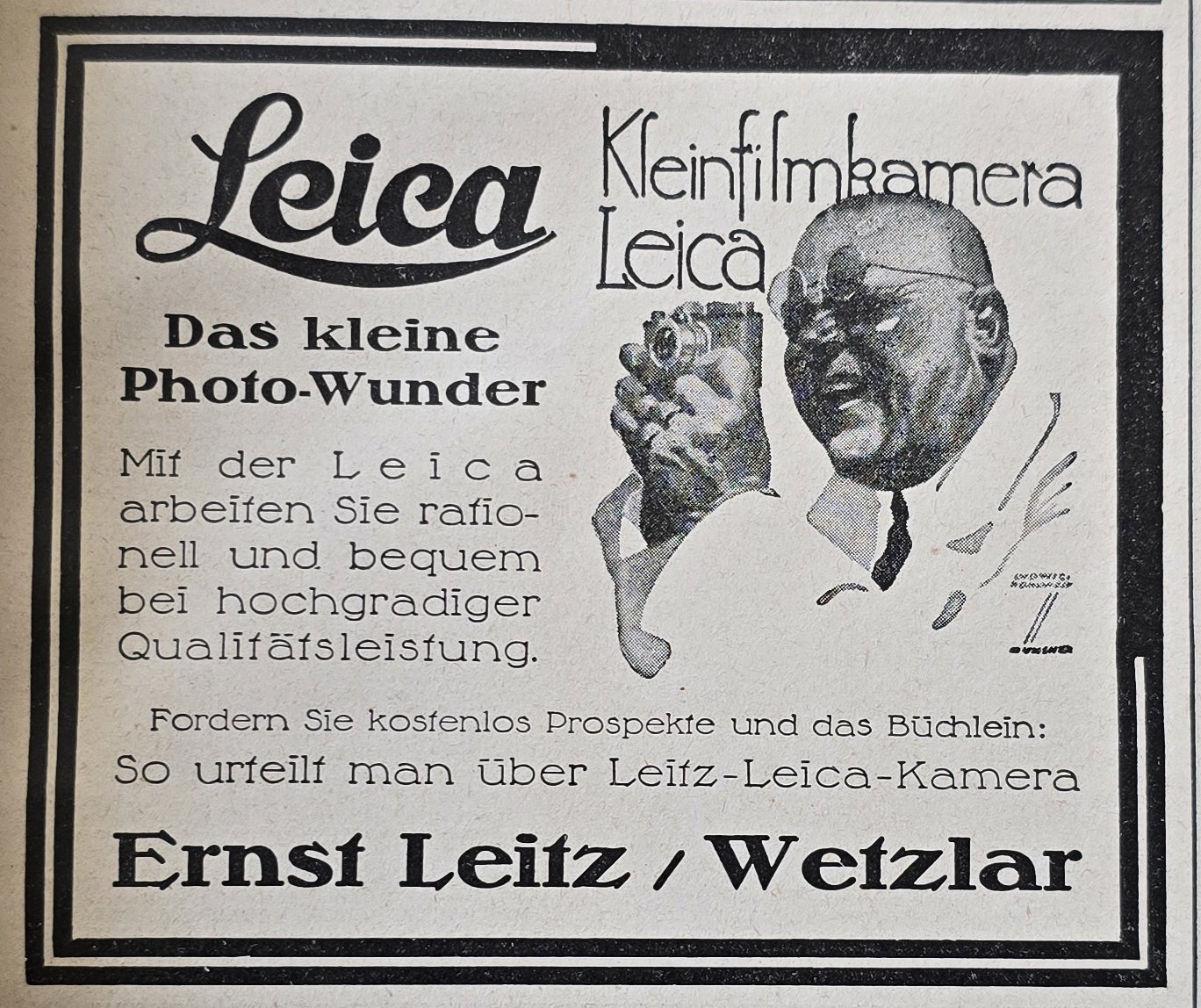 Anúncio antigo de Leica, 1930