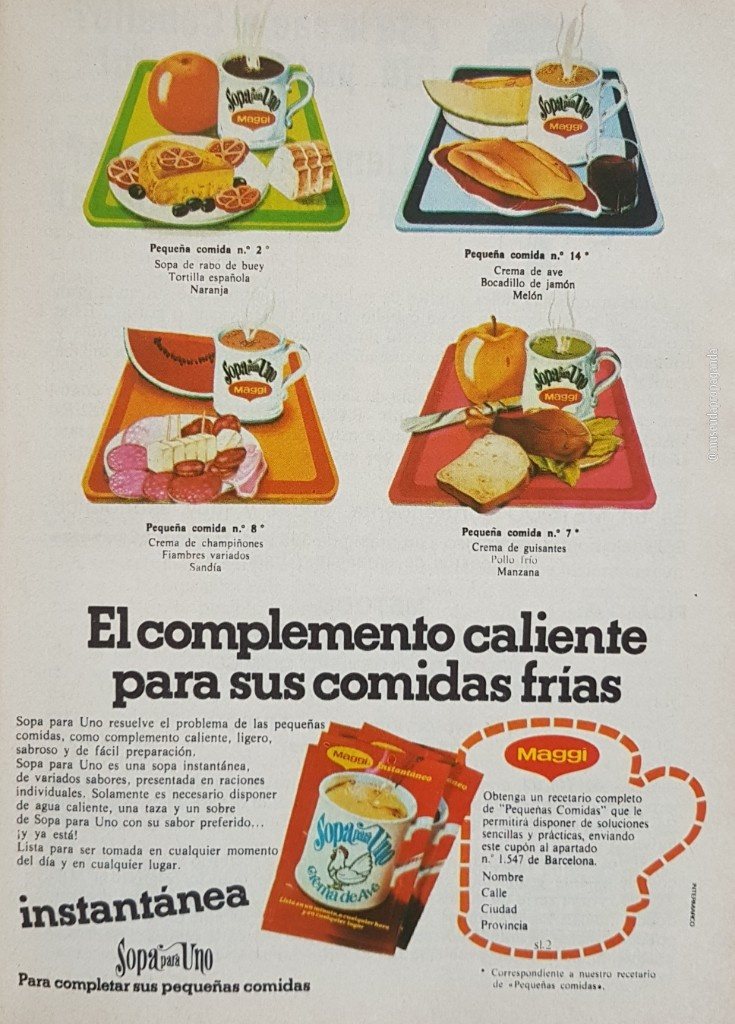 Anúncio antigo de Maggi, 1976