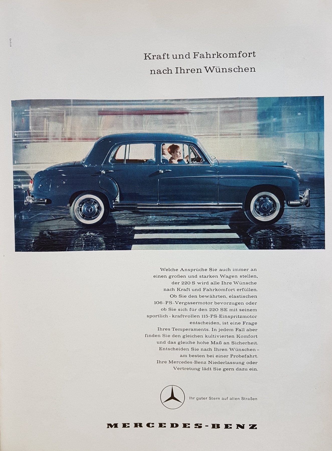 Anúncio antigo de Mercedes-Benz, 1958