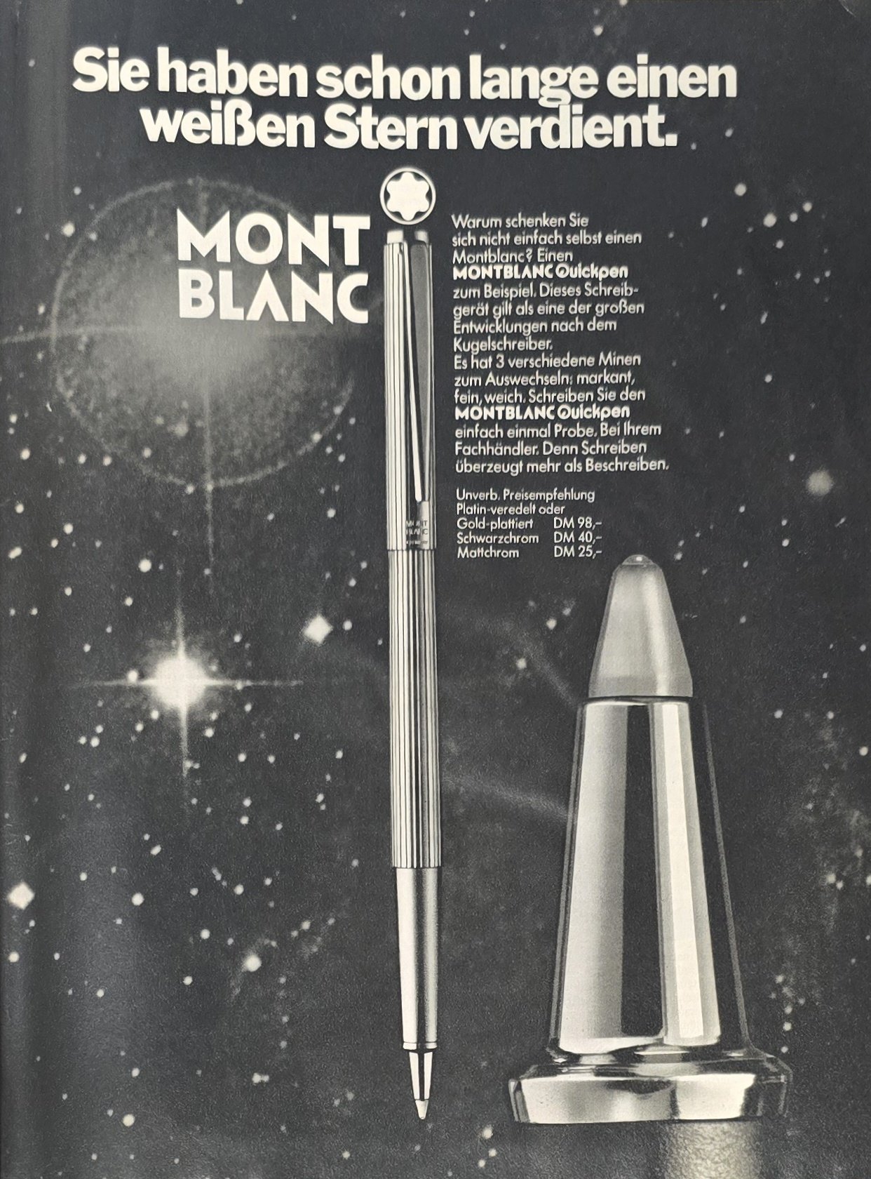 Anúncio antigo de Montblanc, 1979