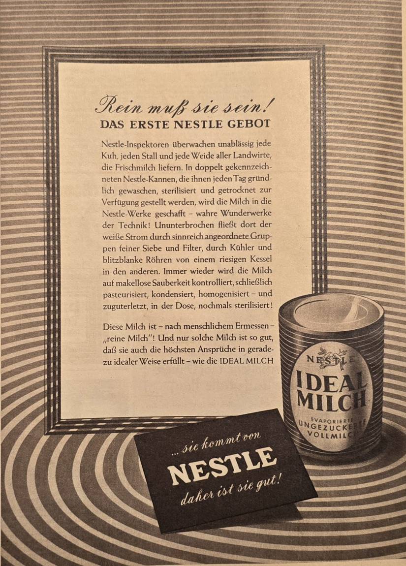 Anúncio antigo de Nestlé, 1953