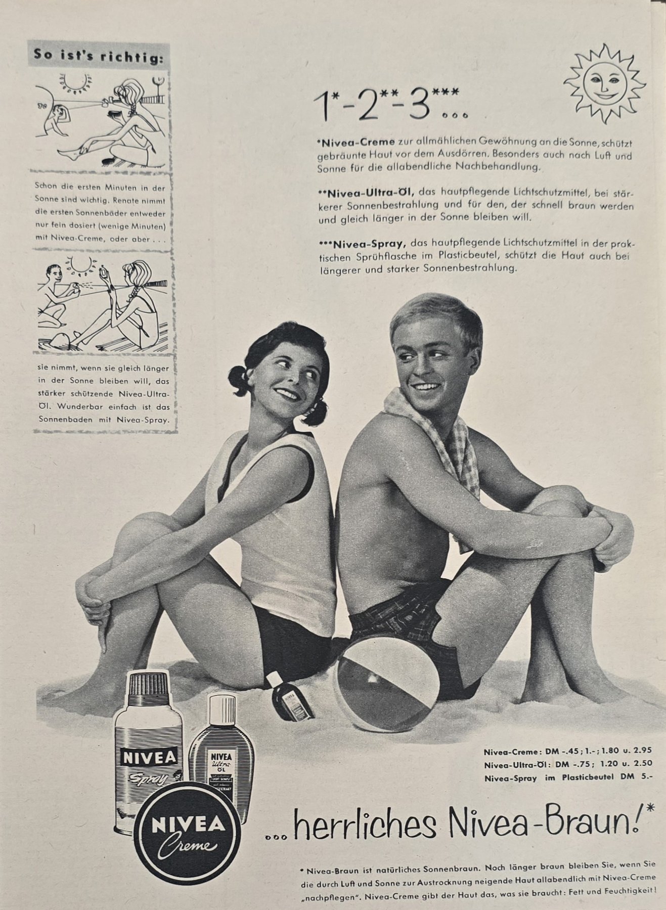 Anúncio antigo de Nivea, 1959
