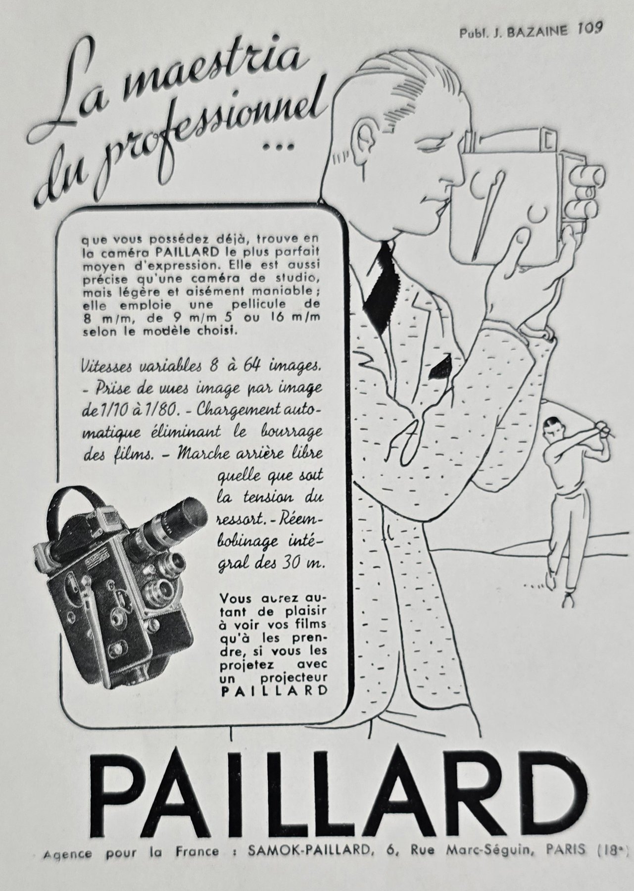 Anúncio antigo de Paillard, 1939