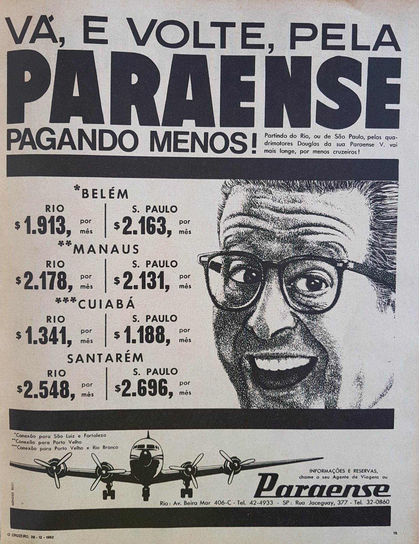 Anúncio antigo de Paraense, 1962