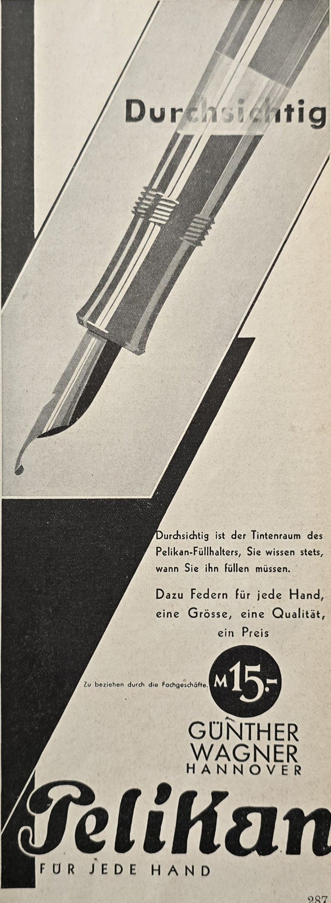 Anúncio antigo de Pelikan, 1930