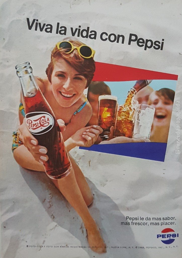 Anúncio antigo de Pepsi-Cola, 1968