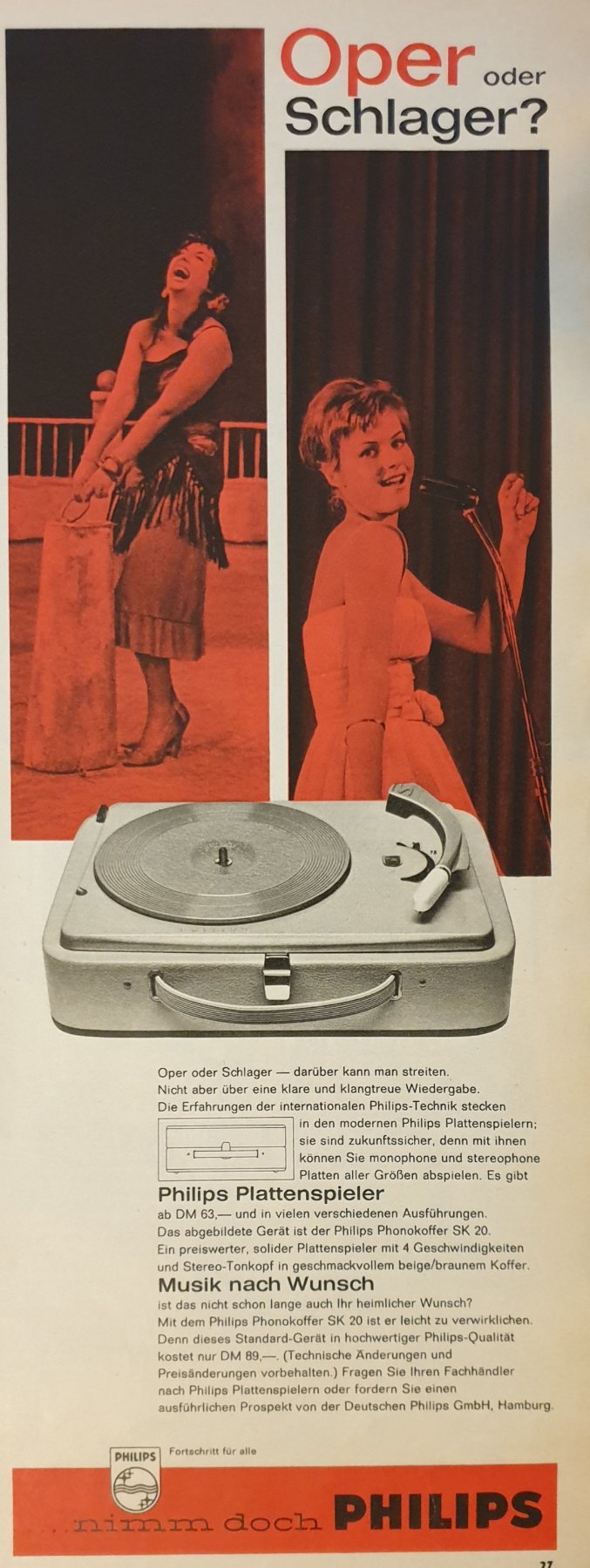 Anúncio antigo de Philips, 1960
