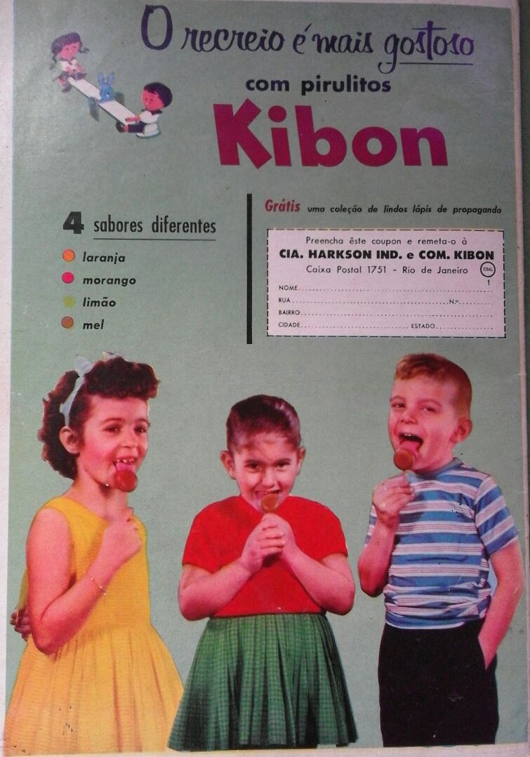 Anúncio antigo de Pirulito KIBON, 1956
