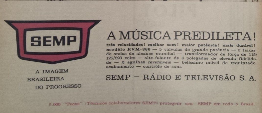 Alte Anzeige von Rádios SEMP, Anos 60