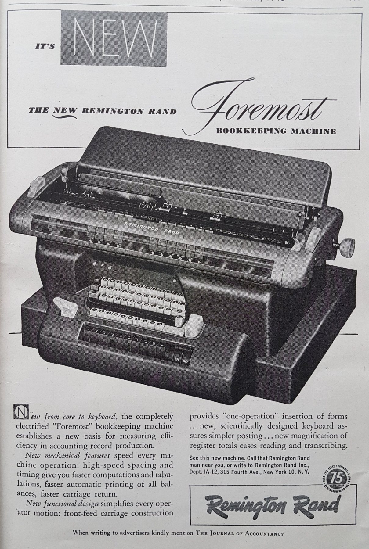 Alte Anzeige von Remington, 1948
