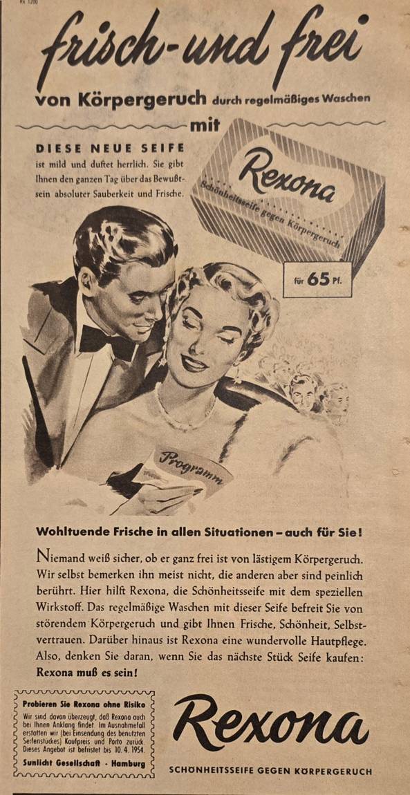 Anúncio antigo de Rexona, 1953