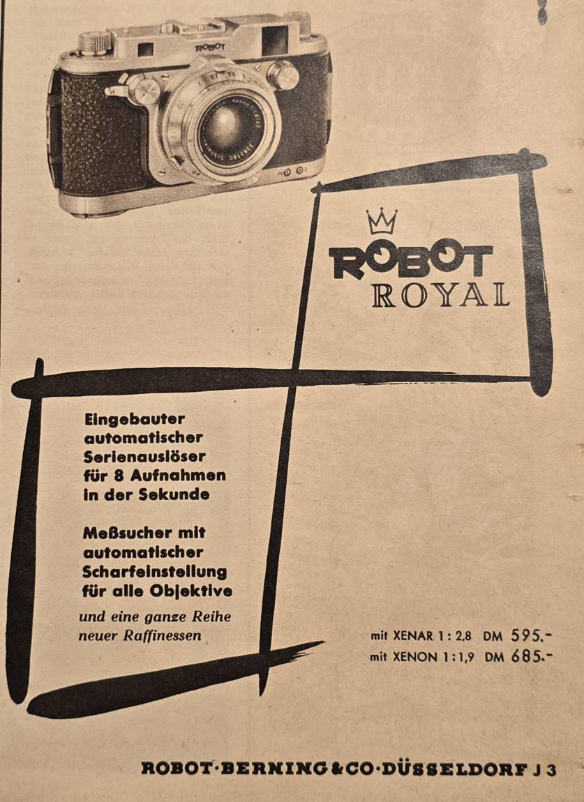 Anúncio antigo de Robot Royal, 1953