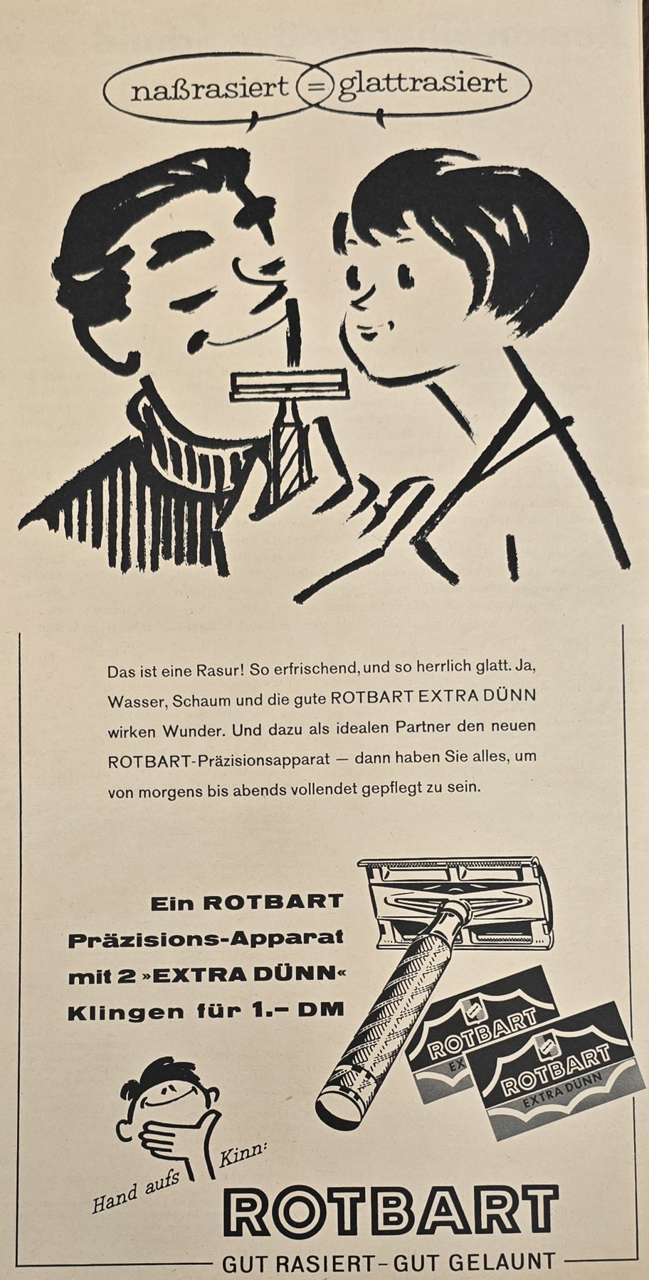 Alte Anzeige von Rotbart, 1959