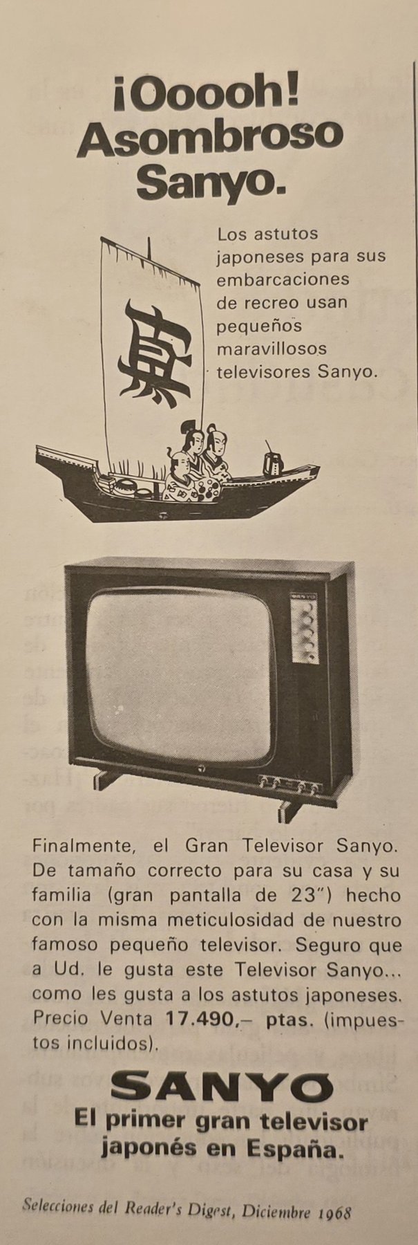 Anúncio antigo de Sanyo, 1968