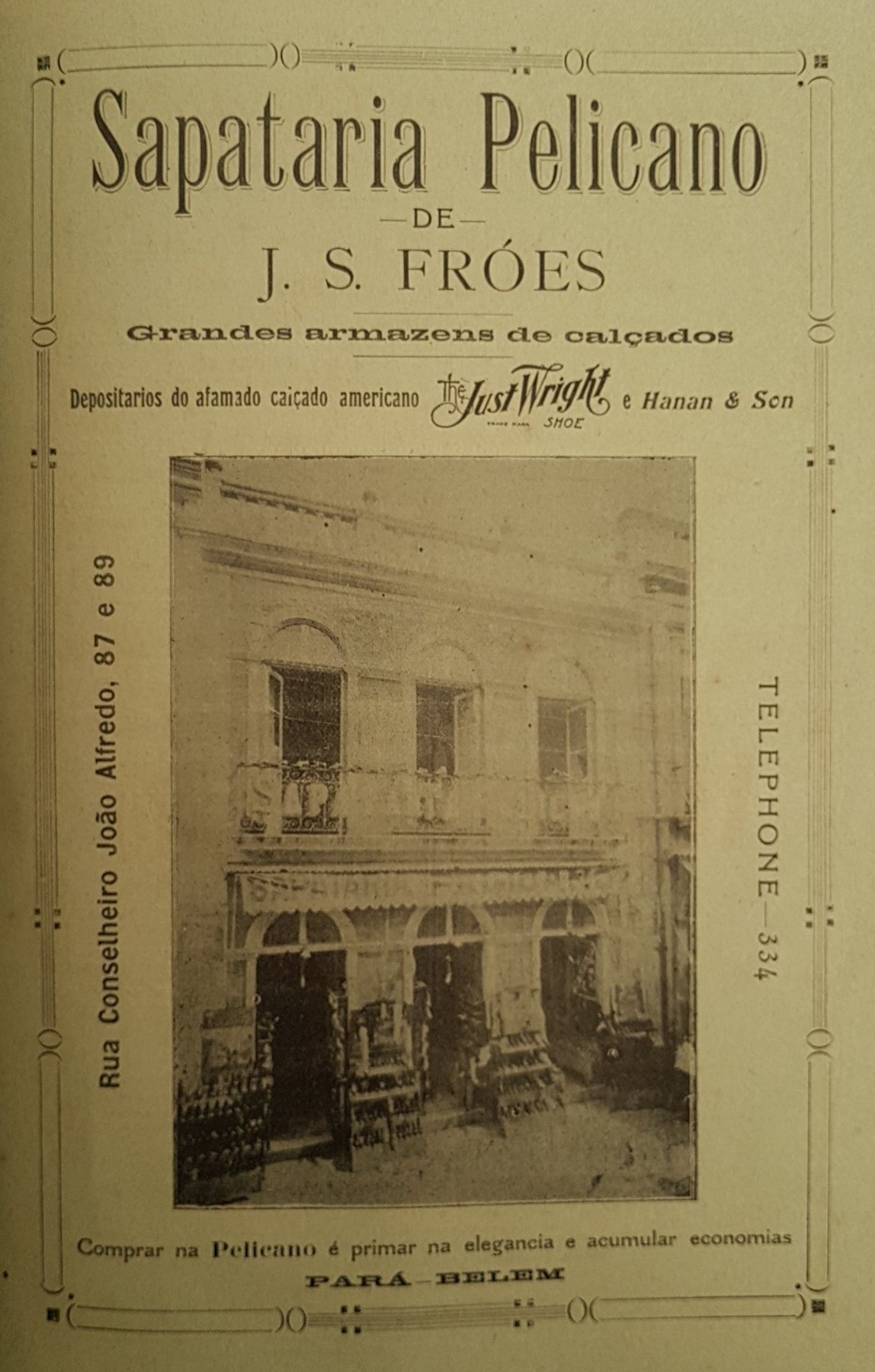 Alte Anzeige von Sapataria Pelicano, 1915
