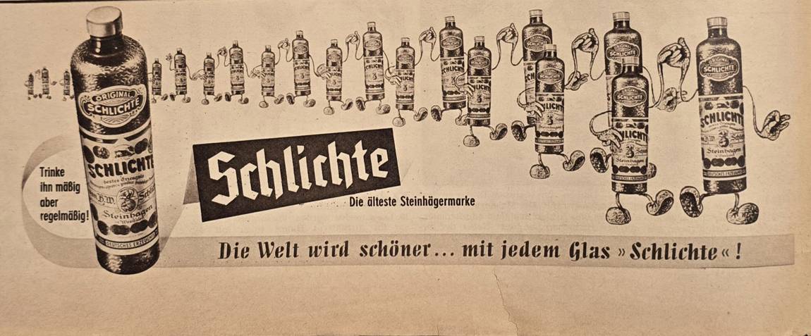 Anúncio antigo de Schlichte, 1953