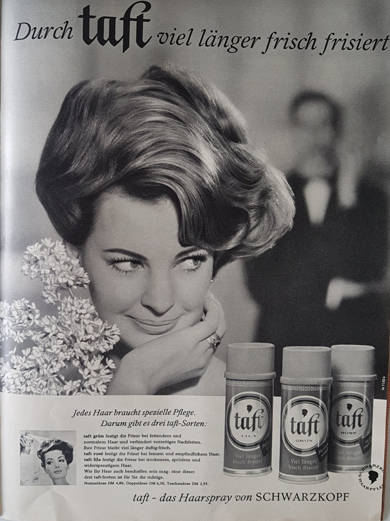 Anúncio antigo de Schwarzkopf, 1963
