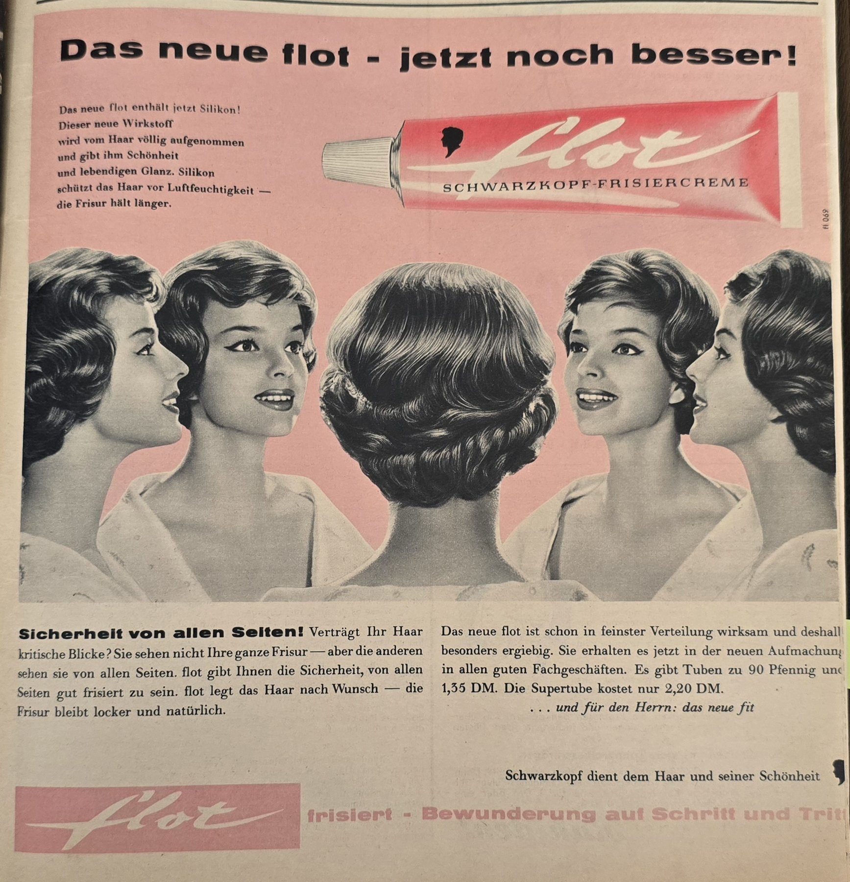 Anúncio antigo de Schwarzkopf, 1959