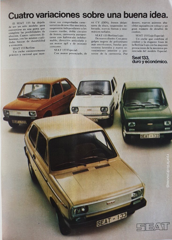 Anúncio antigo de SEAT, 1975