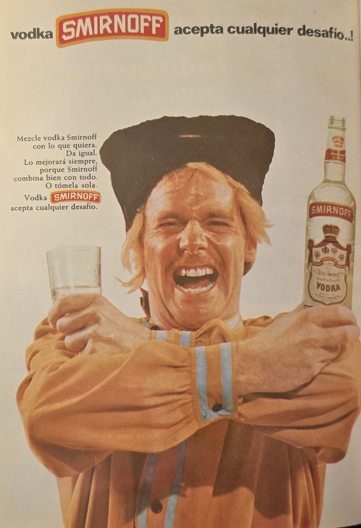 Anúncio antigo de Smirnoff, 1968