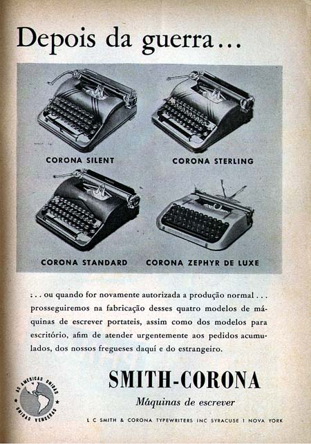 Anúncio antigo de Smith-Corona, 1944