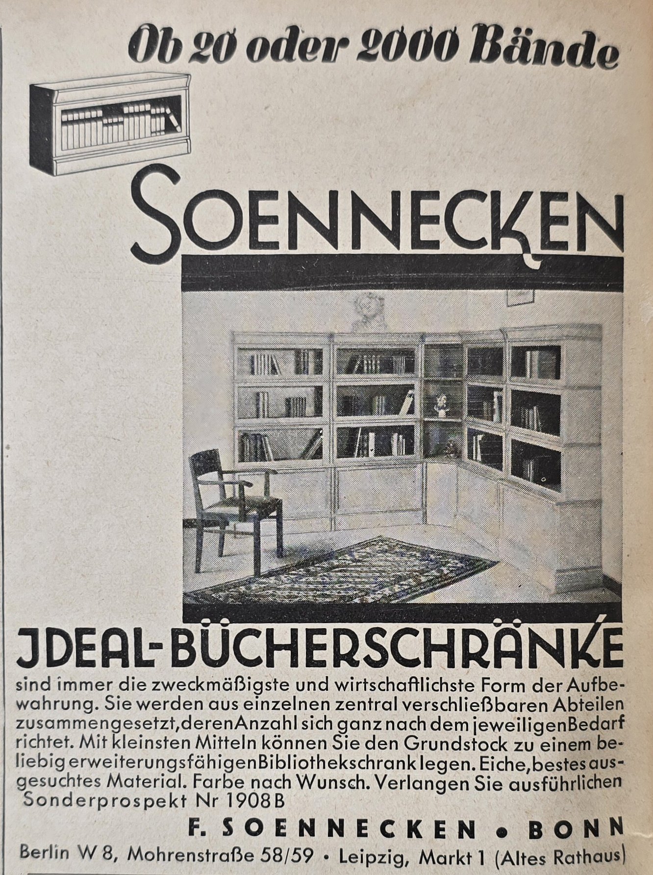 Anúncio antigo de Soennecken, 1930
