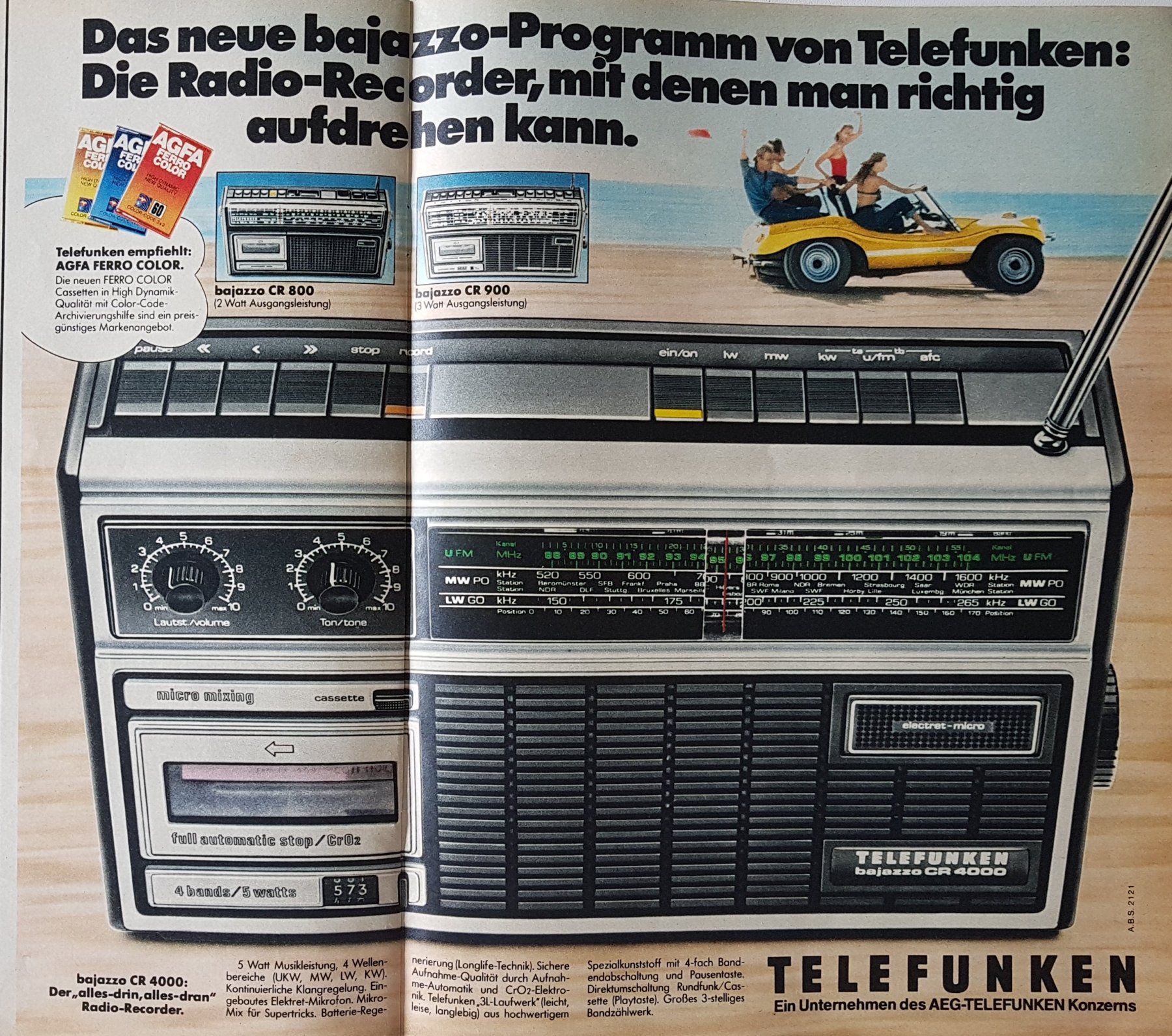 Anúncio antigo de Telefunken, 1978